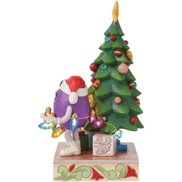 M&M's by Jim Shore Red and Purple Characters Decorating The Tree Lit Figurine - Picture 5 of 5